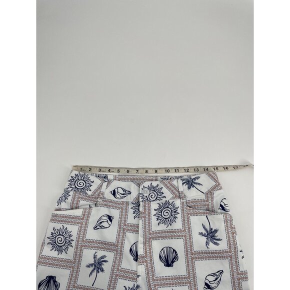 Retro Wide-Leg Womens Nautical Pants Coastal Beach White Sailor Chic Sea Ocean - Picture 6 of 8